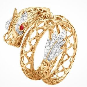 John Hardy Gold, Diamond and Ruby Dragon Ring